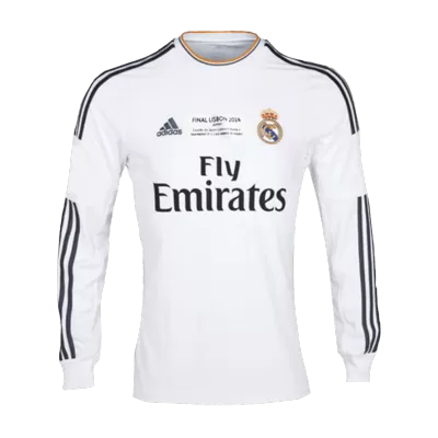 UCL Men's Retro 2013/14 Real Madrid Home Long Sleeves Soccer Jersey Shirt - Fan Version - Pro Jersey Shop