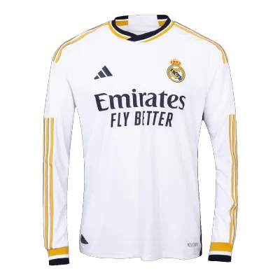 Men's Authentic Real Madrid Home Soccer Long Sleeves Jersey Shirt 2023/24 - Pro Jersey Shop