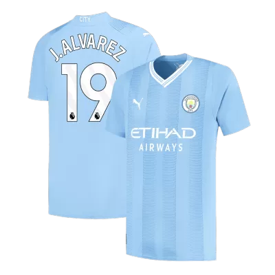 Men's J.ALVAREZ #19 Manchester City Home Soccer Jersey Shirt 2023/24 - Fan Version - Pro Jersey Shop