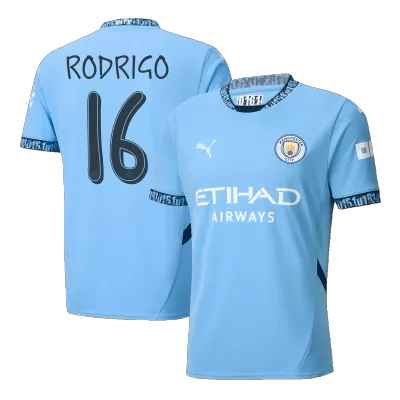 UCL Premium Quality UCL Men's RODRIGO #16 Manchester City Home Soccer Jersey Shirt 2024/25 - Fan Version - Pro Jersey Shop