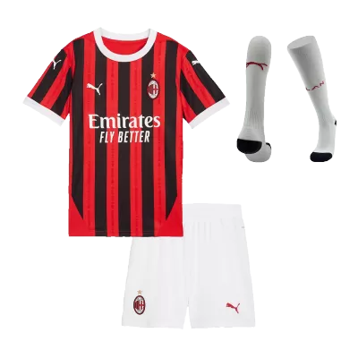 Kids AC Milan Home Soccer Jersey Whole Kit (Jersey+Shorts+Socks) 2024/25 - Pro Jersey Shop