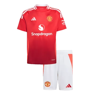 Kids Manchester United Home Soccer Jersey Kit (Jersey+Shorts) 2024/25 - Pro Jersey Shop