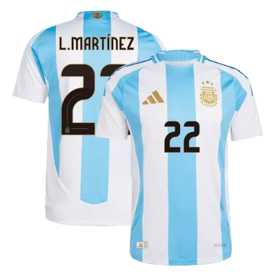 Men's Authentic L.MARTÍNEZ #22 Argentina Home Soccer Jersey Shirt Copa America 2024 - Player Version - Pro Jersey Shop