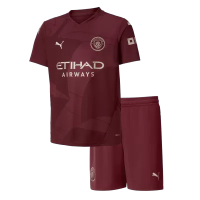 Kids Manchester City Third Away Soccer Jersey Kit (Jersey+Shorts) 2024/25 - Pro Jersey Shop