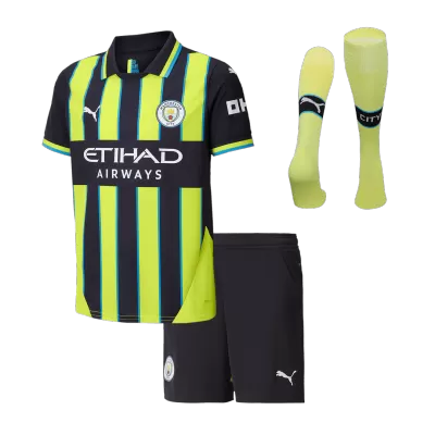 Kids Manchester City Away Soccer Jersey Whole Kit (Jersey+Shorts+Socks) 2024/25 - Pro Jersey Shop