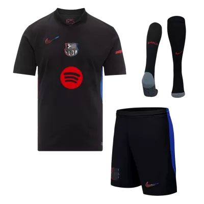 Men's Barcelona Away Soccer Jersey Whole Kit (Jersey+Shorts+Socks) 2024/25 Spotify Logo Without Text - Pro Jersey Shop