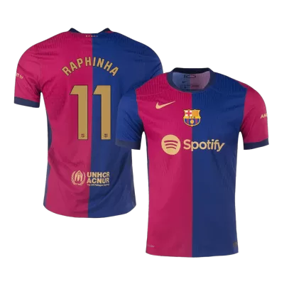 Men's Authentic RAPHINHA #11 Barcelona Home Soccer Jersey Shirt 2024/25 - Player Version - Pro Jersey Shop