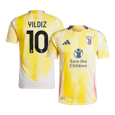 Men's Authentic YILDIZ #10 Juventus Away Soccer Jersey Shirt 2024/25 Save The Children Sponsor- Player Version - Pro Jersey Shop